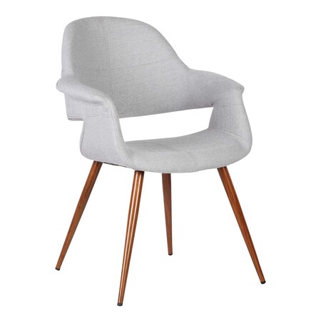 Armen Living Phoebe Mid-Century Dining Chair in Walnut Finish and Gray Fabric LCPHSIWAGRAY